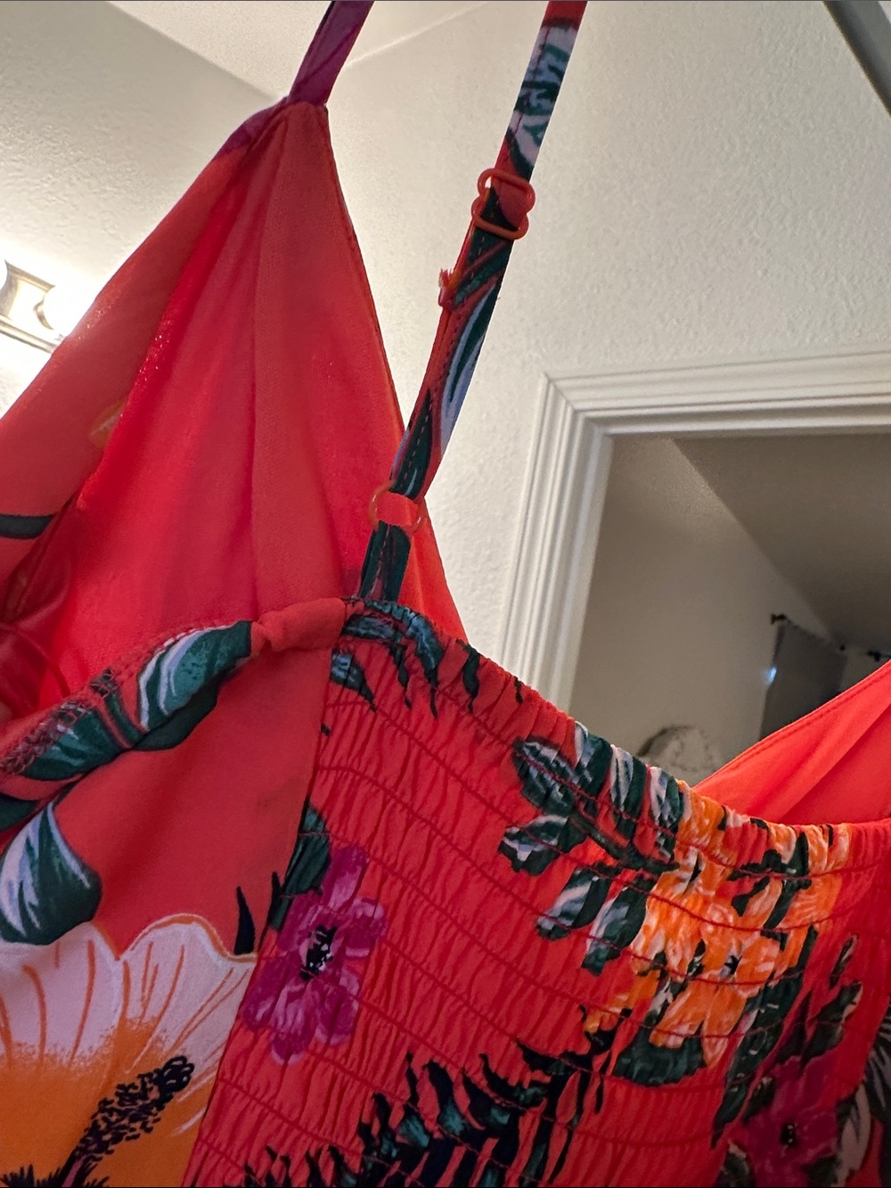 miami Red Coral Floral Tie-Front Maxi Skirt - Picture 11 of 12